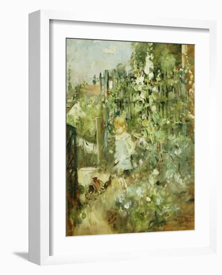 A Child in the Rosebeds, 1881-Berthe Morisot-Framed Giclee Print