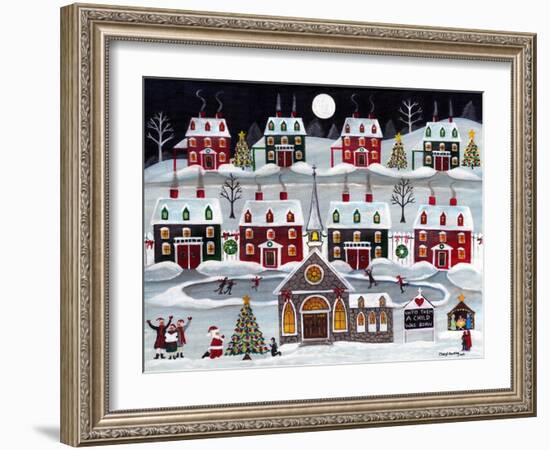 A Child is Born Christmas Skating Village-Cheryl Bartley-Framed Giclee Print