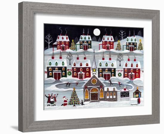 A Child is Born Christmas Skating Village-Cheryl Bartley-Framed Giclee Print