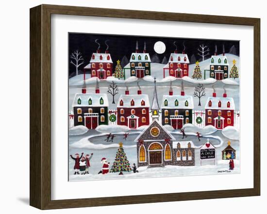 A Child is Born Christmas Skating Village-Cheryl Bartley-Framed Giclee Print