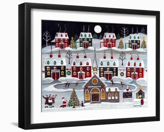 A Child is Born Christmas Skating Village-Cheryl Bartley-Framed Giclee Print