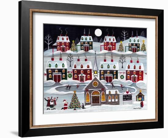 A Child is Born Christmas Skating Village-Cheryl Bartley-Framed Giclee Print