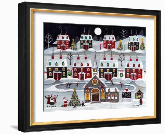 A Child is Born Christmas Skating Village-Cheryl Bartley-Framed Giclee Print