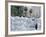 A Child Plays Among the Snowmen Made at the Arbat-null-Framed Photographic Print