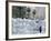 A Child Plays Among the Snowmen Made at the Arbat-null-Framed Photographic Print