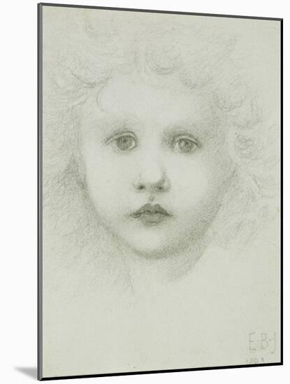 A Child's Head, 1883-Edward Burne-Jones-Mounted Giclee Print