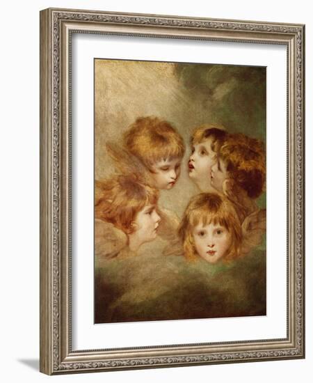 A Child's Portrait In Different Views: Angel's Heads, 1787-Sir Joshua Reynolds-Framed Giclee Print