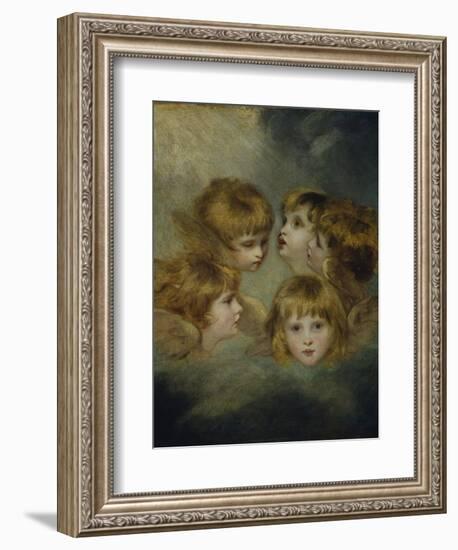 A Child's Portrait in Different Views: 'Angel's Heads'-Sir Joshua Reynolds-Framed Giclee Print