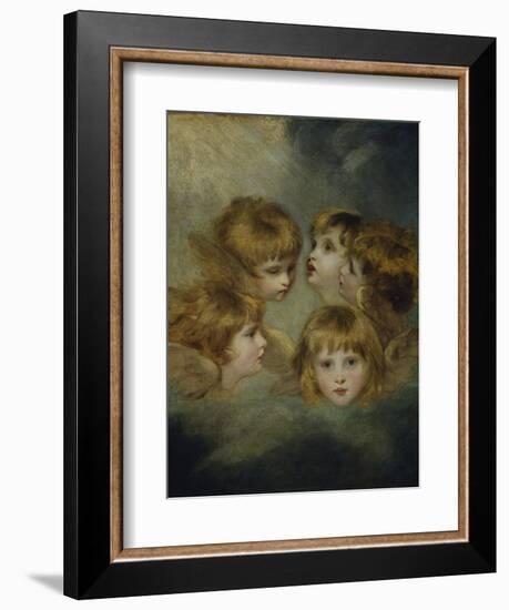 A Child's Portrait in Different Views: 'Angel's Heads'-Sir Joshua Reynolds-Framed Giclee Print