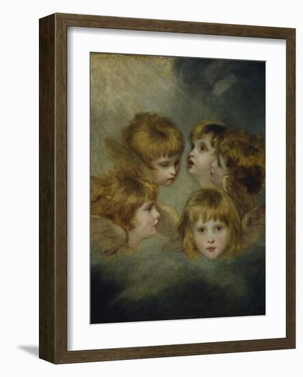 A Child's Portrait in Different Views: 'Angel's Heads'-Sir Joshua Reynolds-Framed Giclee Print
