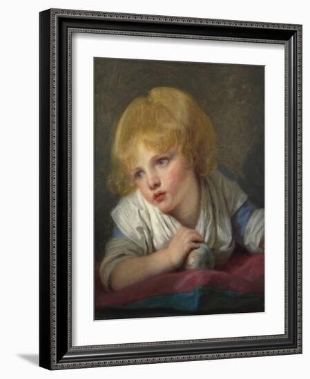 A Child with an Apple, Second Half of the 18th C-Jean-Baptiste Greuze-Framed Giclee Print