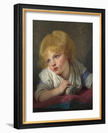 A Child with an Apple, Second Half of the 18th C-Jean-Baptiste Greuze-Framed Giclee Print