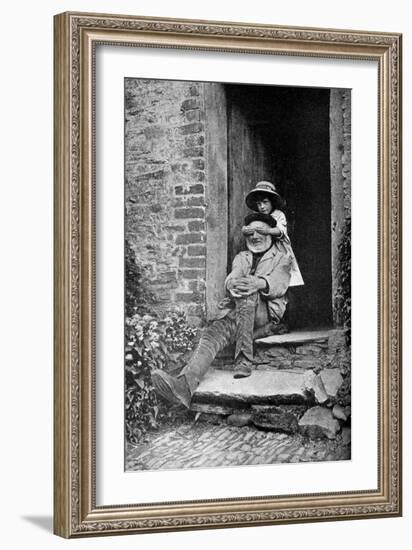 A Child with Her Grandfather, England, C1922-AW Cutler-Framed Giclee Print