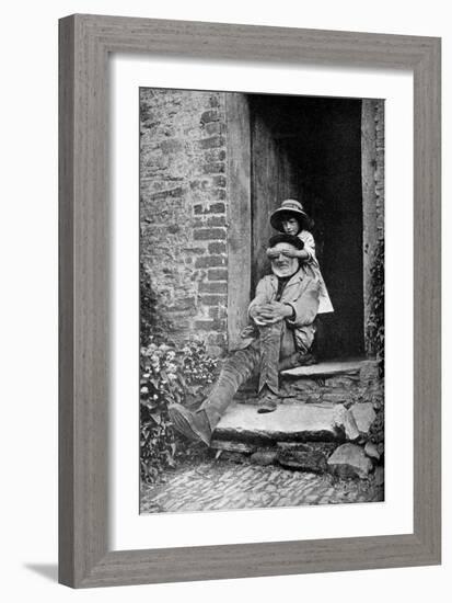 A Child with Her Grandfather, England, C1922-AW Cutler-Framed Giclee Print