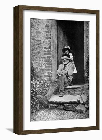 A Child with Her Grandfather, England, C1922-AW Cutler-Framed Giclee Print