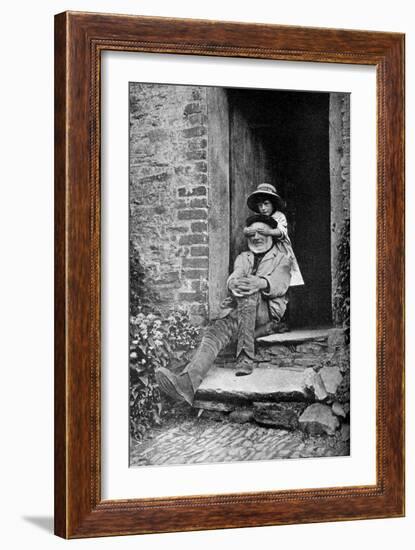 A Child with Her Grandfather, England, C1922-AW Cutler-Framed Giclee Print