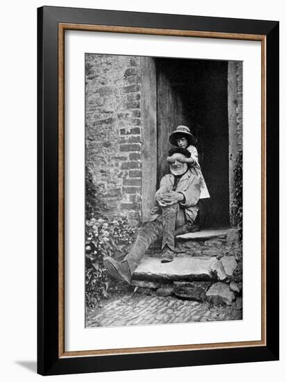 A Child with Her Grandfather, England, C1922-AW Cutler-Framed Giclee Print