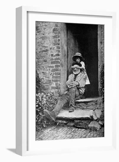 A Child with Her Grandfather, England, C1922-AW Cutler-Framed Giclee Print