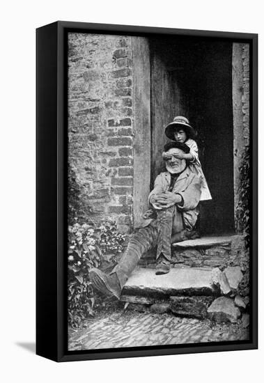 A Child with Her Grandfather, England, C1922-AW Cutler-Framed Premier Image Canvas