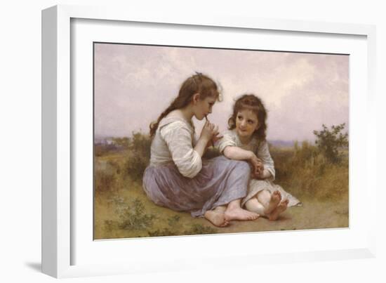 A Childhood Idyll-William Adolphe Bouguereau-Framed Art Print