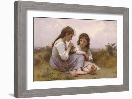 A Childhood Idyll-William Adolphe Bouguereau-Framed Art Print