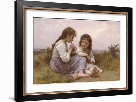 A Childhood Idyll-William Adolphe Bouguereau-Framed Art Print