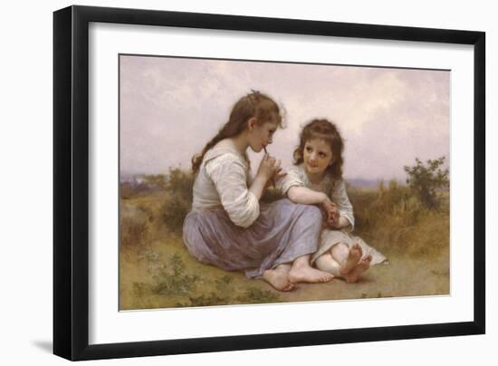 A Childhood Idyll-William Adolphe Bouguereau-Framed Art Print