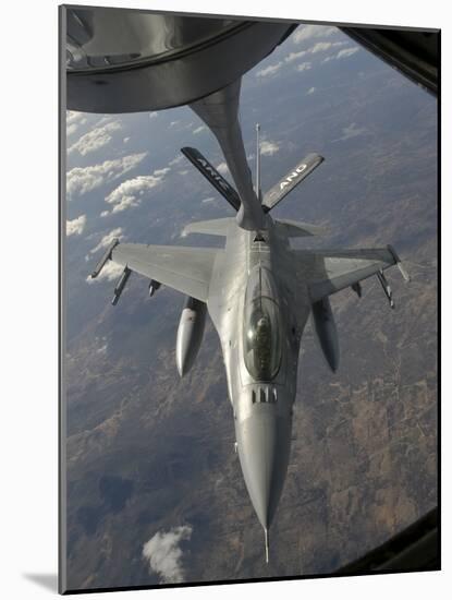 A Chilean Air Force F-16 Refuels from a U.S. Air Force Kc-135 Stratotanker-Stocktrek Images-Mounted Photographic Print