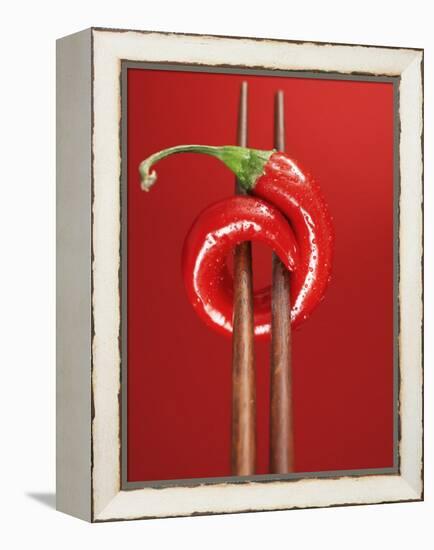 A Chili on Chopsticks-Marc O^ Finley-Framed Premier Image Canvas