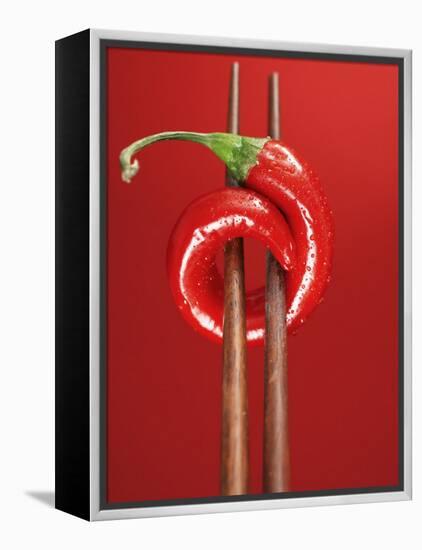 A Chili on Chopsticks-Marc O^ Finley-Framed Premier Image Canvas