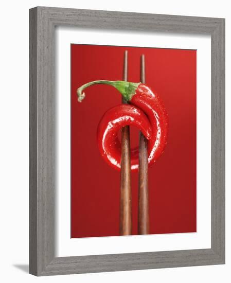 A Chili on Chopsticks-Marc O^ Finley-Framed Photographic Print