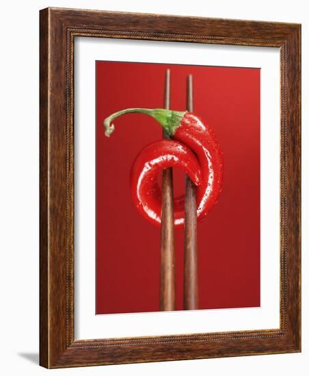 A Chili on Chopsticks-Marc O^ Finley-Framed Photographic Print