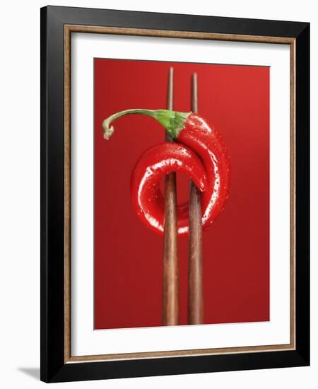 A Chili on Chopsticks-Marc O^ Finley-Framed Photographic Print