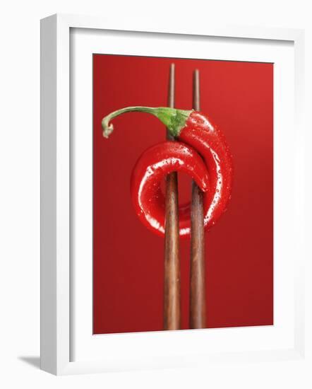A Chili on Chopsticks-Marc O^ Finley-Framed Photographic Print