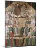A Chinese Ancestor Scroll Depicting a Seated Dignitary and His Wife with Ro-null-Mounted Giclee Print