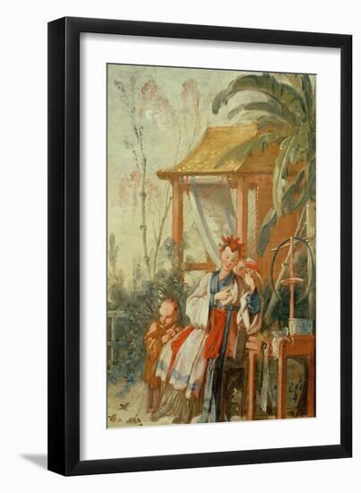 A Chinese Garden, Study for a Tapestry Cartoon, C.1742-Francois Boucher-Framed Giclee Print