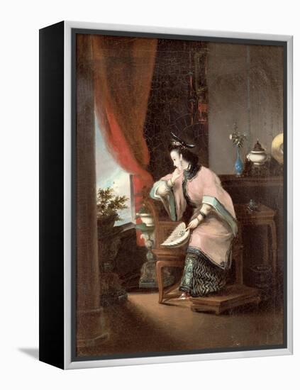 A Chinese Girl Seated Looking Out of the Window-Lam Qua-Framed Premier Image Canvas