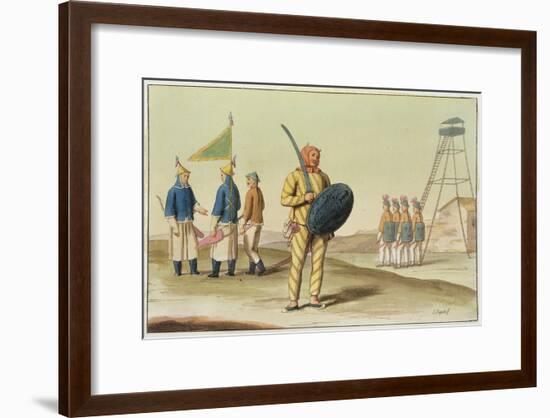 A Chinese Infantryman from 'Le Costume Ancien Et Moderne' by Giulio Ferrario, Published C.1820S-30S-Giovanni Bigatti-Framed Giclee Print