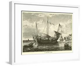 A Chinese Junk-null-Framed Giclee Print