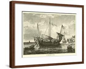 A Chinese Junk-null-Framed Giclee Print