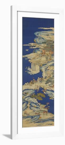 A Chinese Kesi Coloured Silk Panel Depicting Daoist Immortals-null-Framed Giclee Print