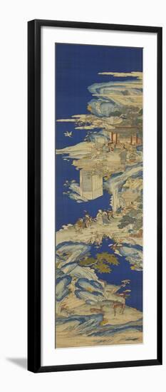 A Chinese Kesi Coloured Silk Panel Depicting Daoist Immortals-null-Framed Giclee Print