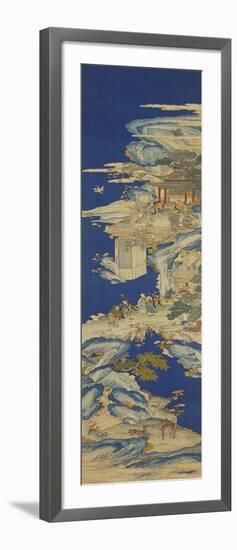 A Chinese Kesi Coloured Silk Panel Depicting Daoist Immortals-null-Framed Giclee Print