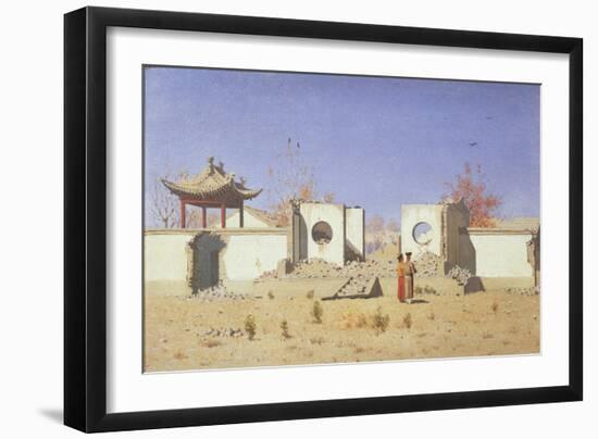 A Chinese Temple Ruin in Akkent, 1869-1870-Vasili Vasilyevich Vereshchagin-Framed Giclee Print