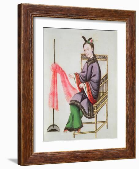 A Chinese Woman Making a Fishing Net, Qianlong Period (1736-96)-Leonetto Cappiello-Framed Giclee Print