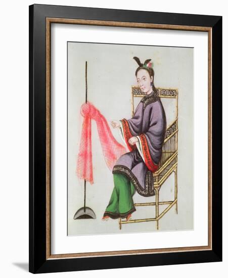 A Chinese Woman Making a Fishing Net, Qianlong Period (1736-96)-Leonetto Cappiello-Framed Giclee Print