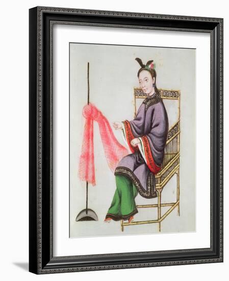 A Chinese Woman Making a Fishing Net, Qianlong Period (1736-96)-Leonetto Cappiello-Framed Giclee Print