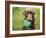 A Chocolate Labrador Holds a Green Ball-John Kershner-Framed Photographic Print