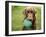 A Chocolate Labrador Holds a Green Ball-John Kershner-Framed Photographic Print