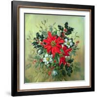 A Christmas Arrangement with Holly, Mistletoe and Other Winter Flowers-Albert Williams-Framed Giclee Print